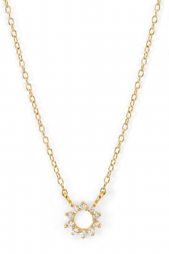 Halskette Sunflower mit Zirkonia - 925 Sterlingsilber