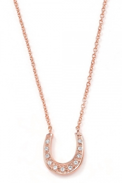 Glücksbringer-Halskette Hufeisen mit Zirkonia - 925 Sterlingsilber