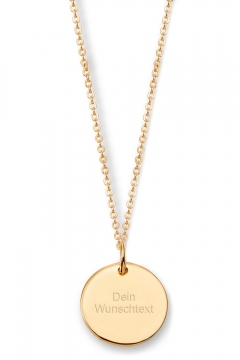 Gravierbare Halskette "Your Choice" mit rundem Anhänger | 925 Sterlingsilber oder 14K Echtgold