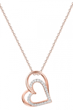 Halskette Double Heart - 925 Sterlingsilber