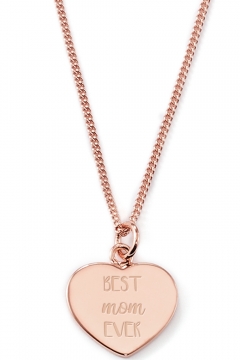 Gravierbare Herzkette "Best mom ever"