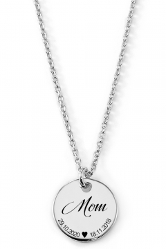 Gravierbare Halskette "Mom" mit Daten