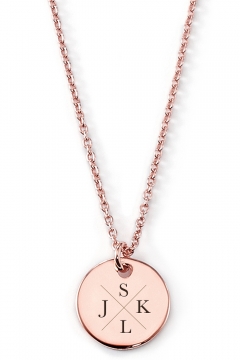 Gravierbare Halskette Monogramm mit rundem Anhänger