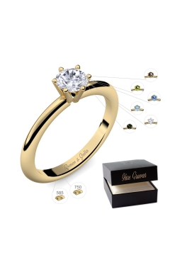 AMOONIC Verlobungsring "Precious" klassischer Solitärring - Material & Edelstein frei wählbar
