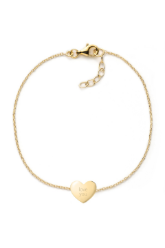 Herzarmband mit Gravur "Love You" | 925 Sterlingsilber