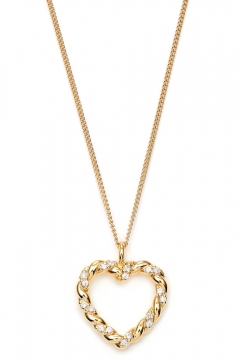 Twisted Heart mit Zirkonia - 925 Sterlingsilber