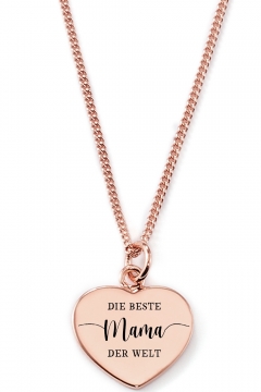 Gravierbare Herzkette "Die beste Mama der Welt"