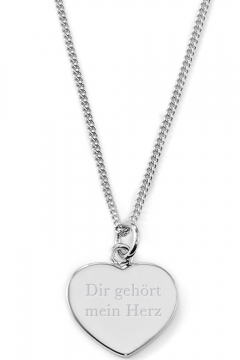 Gravierbare Herzkette "Dir gehört mein Herz"