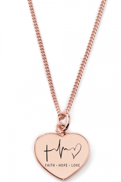 Gravierbare Herzkette "Faith. Hope. Love"