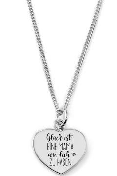 Gravierbare Herzkette "Glück ist..."