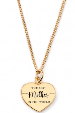 Gravierbare Herzkette "The Best Mother in the World"