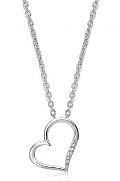 Herzkette mit Zirkonia  - 925 Sterlingsilber