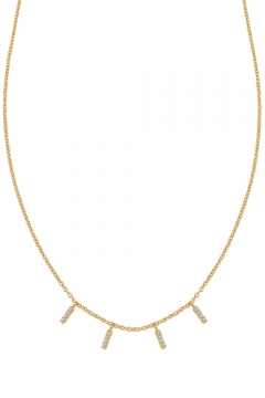 Halskette Triple Sparkle mit Zirkonia - 925 Sterlingsilber
