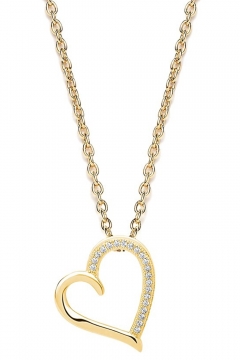 Kette Sterling Silber mit Zirkonia-Herzanhänger