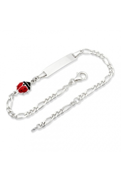 gravierbares Silberarmband mit Marienkäfer