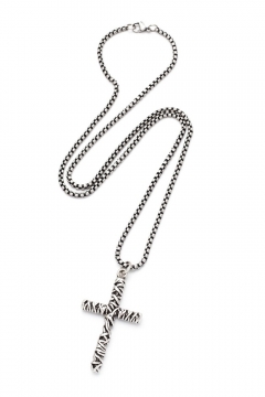 Kreuz-Halskette Braided Cross - Edelstahl