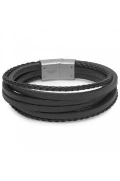 Gravierbares Armband silber/schwarz