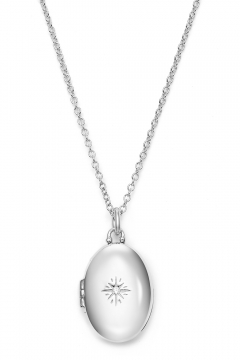 Aufklappbares Medaillon mit Zirkonia - 925 Sterlingsilber