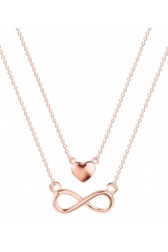 Muttertagsgeschenk - Halskette "Double Chain Infinity-Love" - 925 Sterlingsilber