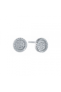Kreis Ohrstecker mit Zirkonia - 925 Sterlingsilber