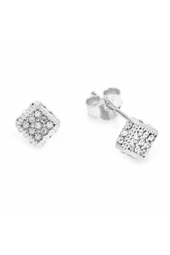 Ohrstecker Rhombus mit Zirkonia - 925 Sterlingsilber