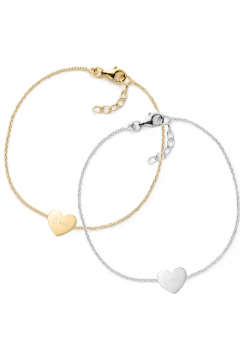 Partnerarmbänder "Herzblatt" | individuell gravierbar