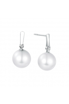 Perlen-Ohrringe Radiant mit Zirkonia - 925 Sterlingsilber