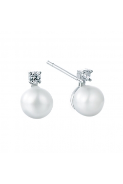 Perlen-Ohrringe Luminous mit Zirkonia - 925 Sterlingsilber