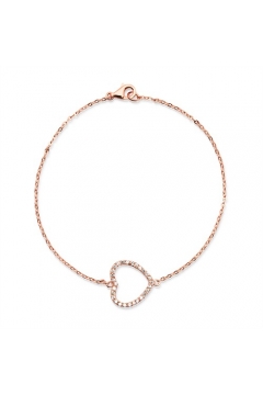 Rosé-vergoldetes Silberarmband Herzanhänger 