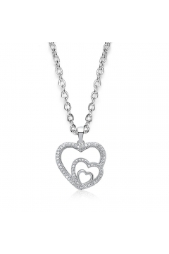 Herzkette mit 3 Herzen - 925 Silber