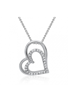Kette und Herzanhänger aus Sterling Silber mit Zirkonia