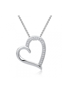 Kette Sterling Silber mit Zirkonia-Herzanhänger