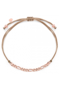 Stoffarmband Figaro - 925 Sterlingsilber
