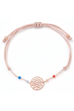 Stoffarmband mit Perlen Flora - 925 Sterlingsilber