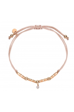Stoffarmband Dreamy Elegance mit Glasperle - 925 Sterlingsilber