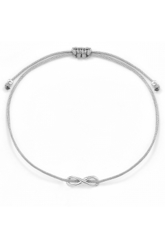 Infinity-Stoffarmband mit Unendlichkeitssymbol - 925 Sterlingsilber