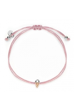 Stoffarmband Eis Kugel - 925 Sterlingsilber