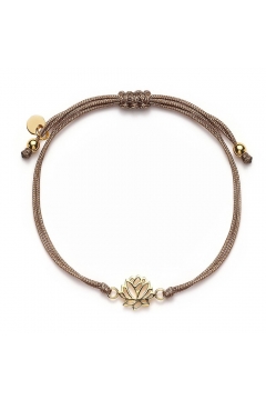Stoffarmband Lotus - 925 Sterlingsilber