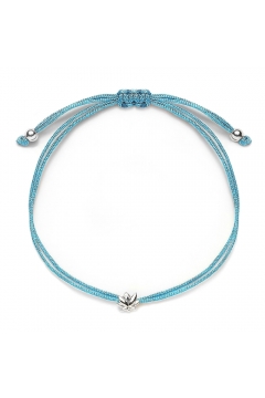 Stoffarmband Lotusblüte - 925 Sterlingsilber