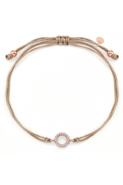 Stoffarmband Sparkling Circle mit Zirkonia - 925 Sterlingsilber