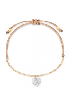 Stoffarmband Crystal Love mit Zirkonia - 925 Sterlingsilber