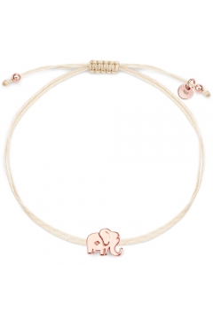 Stoffarmband Elefant - 925 Sterlingsilber