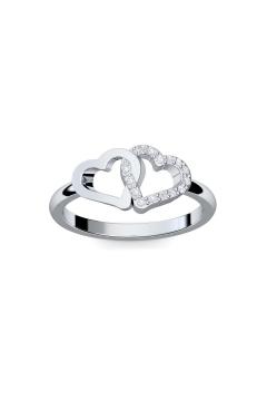 AMOONIC Verlobungsring "United Hearts" funkelnder Ring mit 13 Zirkonia Steinen