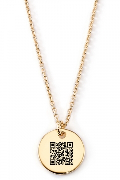 Gravierbare Halskette mit QR-Code | 925 Sterlingsilber oder 14K Echtgold