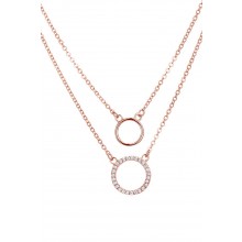 Kreis - Halskette Double Chain&Circle - 925 Sterlingsilber