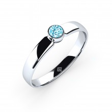 Verlobungsring "Simple Diamond" mit Swarovski® Element Aquamarin
