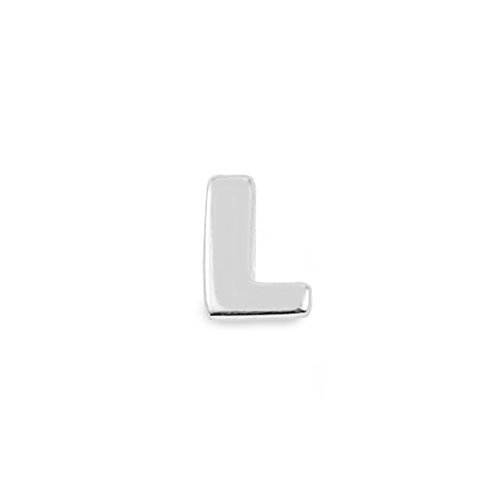 Ohrstecker "L" | einzeln - 925 Sterlingsilber