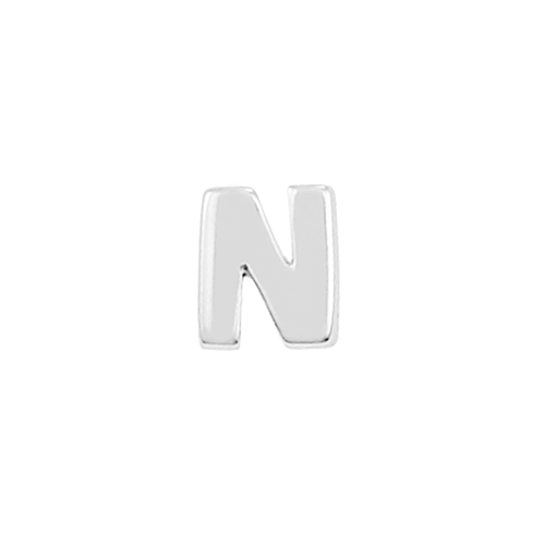 Ohrstecker "N" | einzeln - 925 Sterlingsilber